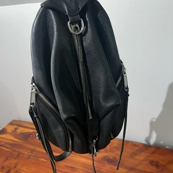 Black Leather Women's Backpack - Picture 8 of 9